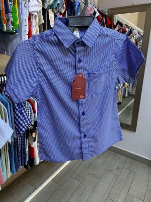 1033. Camisa azul con cuadros pequeñitos