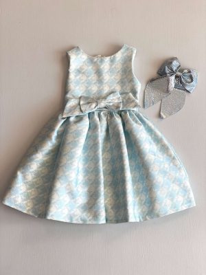 3260. Vestido brocado azul