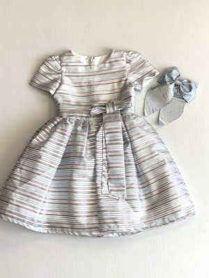 3261. Vestido a rayas plata con azul