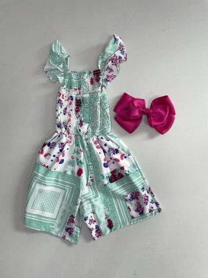 3283. Jumper azul con detalles rosas