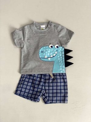 900. Conjunto gris de dinosaurio