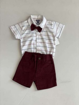 917. Conjunto de short tinto