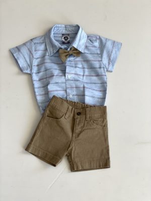 919. Conjunto cuatro piezas de camisa azul