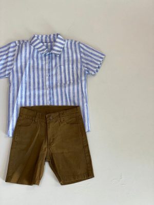 1139. Conjunto de camisa a rayas azules