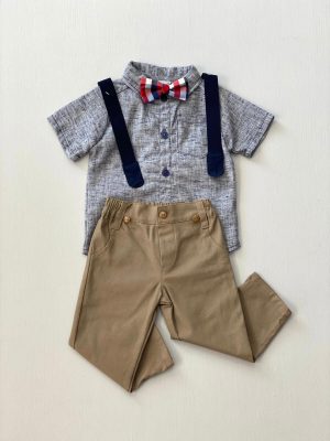 1152. Conjunto cuatro piezas de camisa gris