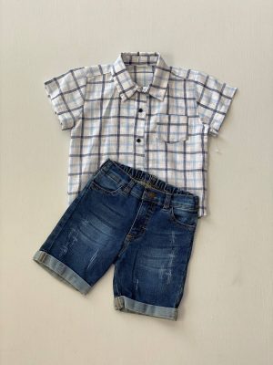 1153. Conjunto de camisa a cuadros