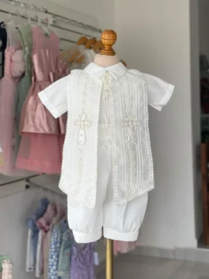 685. Ropon ivory de estola con detalle de cruz