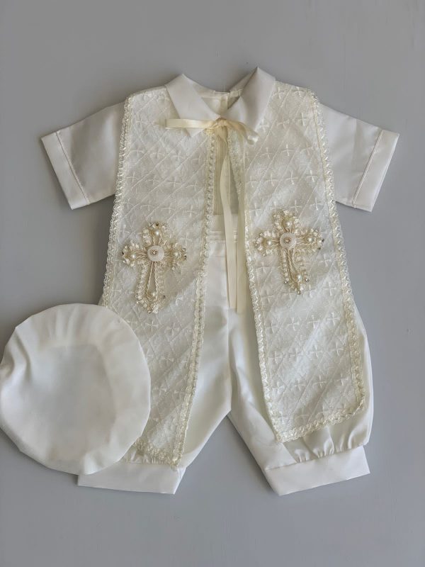 698. Ropon ivory de estola de cruz con detalles