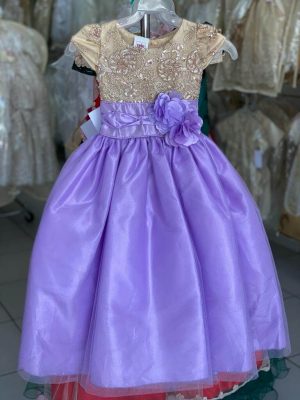 8075. Vestido Ximena dorado con morado