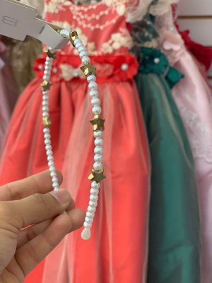 9080. Diadema de perlas y estrellas