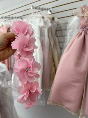 9090. Corona rosa con detalle al centro