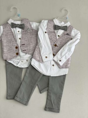 656. Conjunto cuatro piezas de chaleco rosa