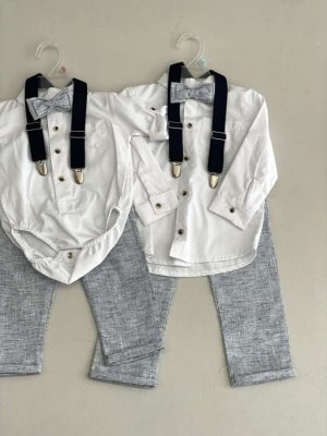 660. Conjunto cuatro piezas de tirantes azul
