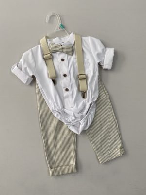 669. Conjunto cuatro piezas de pantalon a rayas
