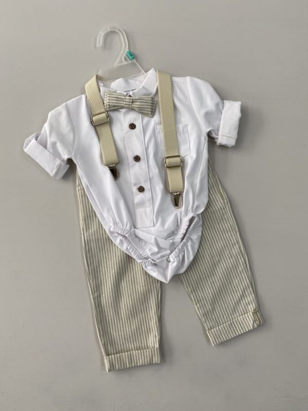 669. Conjunto cuatro piezas de pantalon a rayas