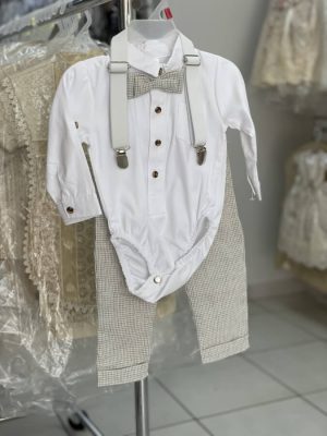 672. Conjunto cuatro piezas de tirantes blancos