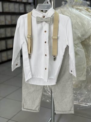 695. Conjunto cuatro piezas de tirantes beige