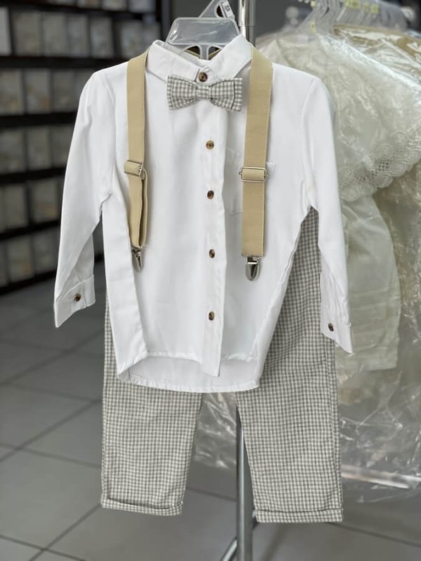 695. Conjunto cuatro piezas de tirantes beige