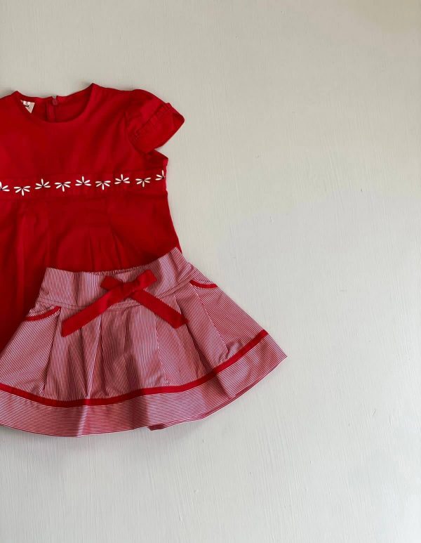 3319. Conjunto de falda roja