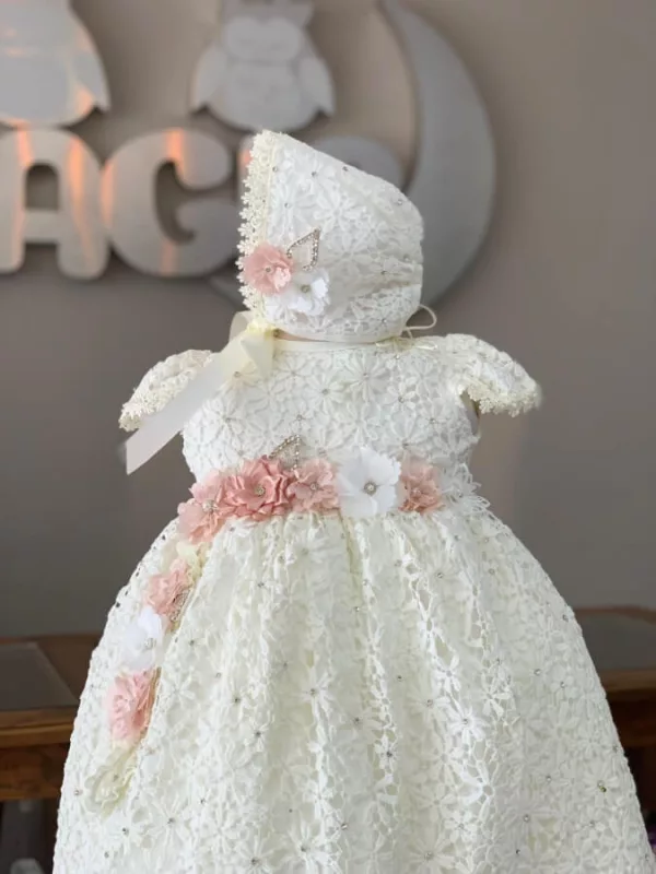 7105. Ropon desmontable con detalle de flor en rosa - Imagen 2
