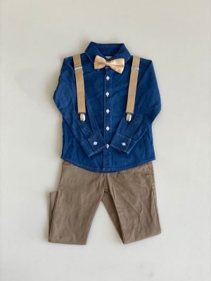 10000. Conjunto cuatro piezas de camisa de mezclilla