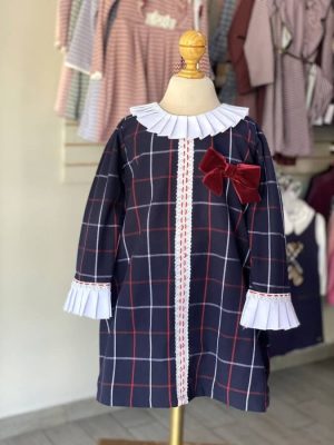 11067. Vestido heybaby a cuadros azul marino