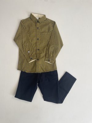 12014. Camisa a cuadros amarillo y marino