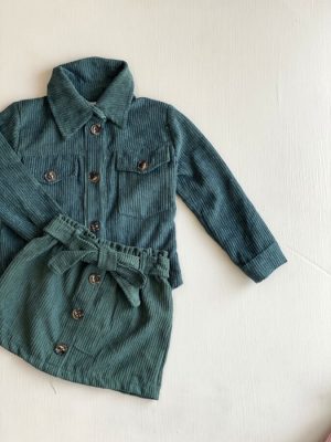 11074. Conjunto de panita en color azul verde