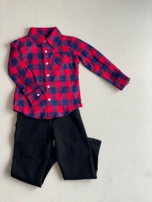 11084. Conjunto de camisa roja a cuadros