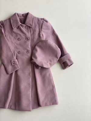 11110. Abrigo de lana con boina en rosa