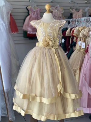 8112. Vestido para ceremonia en dorado