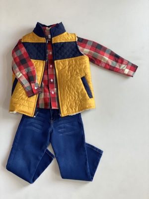 12039. Conjunto tres piezas de camisa a cuadros