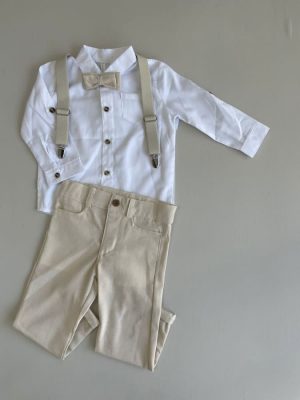 738. Conjunto cuatro piezas de tirantes en ivory