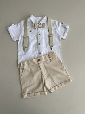 751. Conjunto cuatro piezas de short ivory