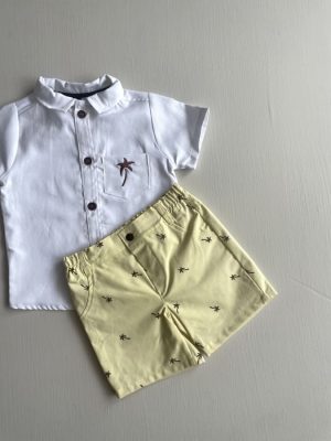 1186. Conjunto de palmitas con short amarillo