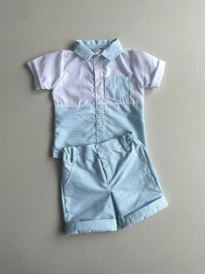 1192. Conjunto a rayas rayas azul y blanco