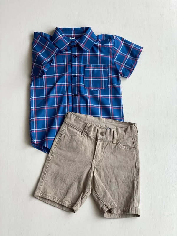 1235. Conjunto de camisa azul marina a rayas