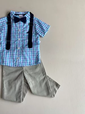 1245. Conjunto cuatro piezas de camisa a cuadros