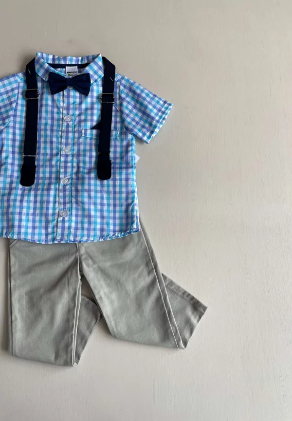 1245. Conjunto cuatro piezas de camisa a cuadros