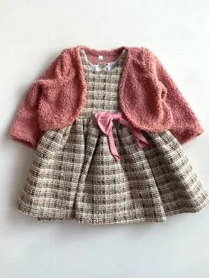 11205. Vestido con torerita en tonos palo de rosa