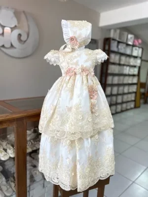 7253. Ropon desmontable con detalles en rosa y dorado