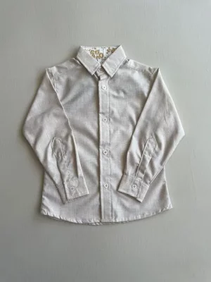13019. Camisa manga larga beige claro