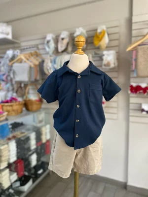 13039. Conjunto de camisa azul con short