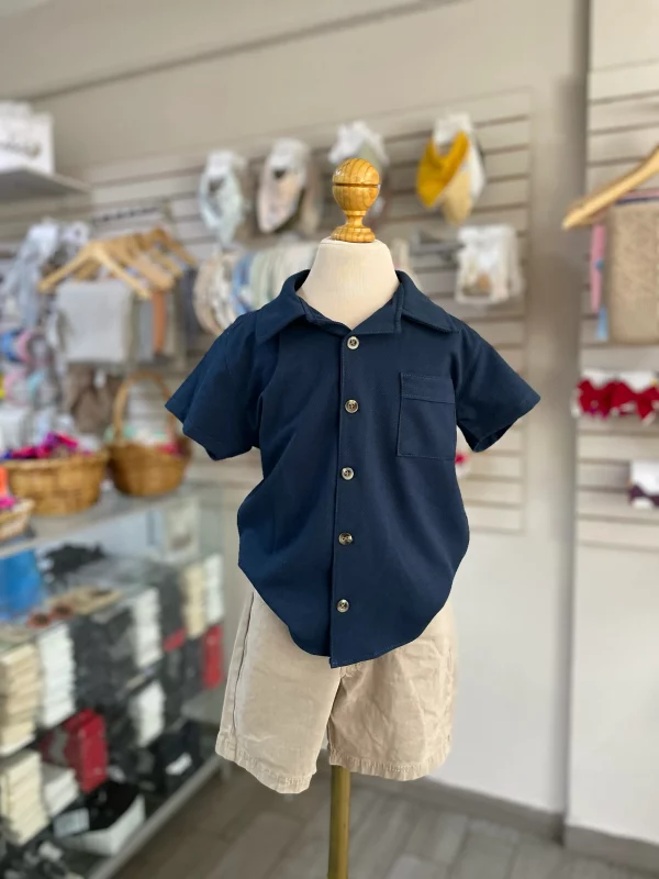 13039. Conjunto de camisa azul con short