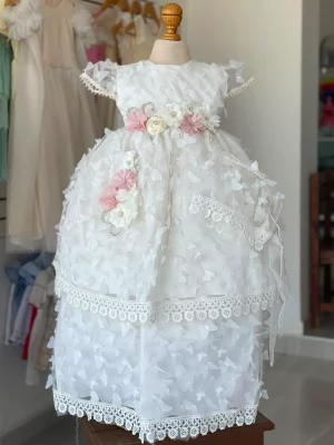 7297. Ropon ivory desmontable de mariposas en 3D