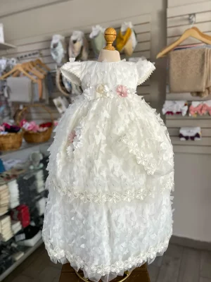 7297. Ropon ivory desmontable de mariposas en 3D