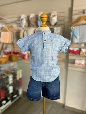 13069. Conjunto de camisa azul marino