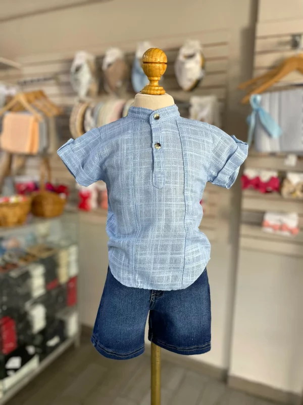 13069. Conjunto de camisa azul marino