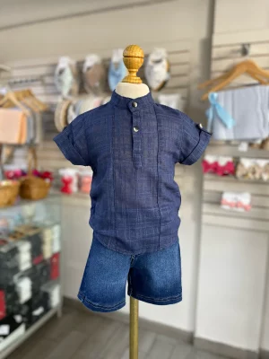 13070. Conjunto de camisa azul marino