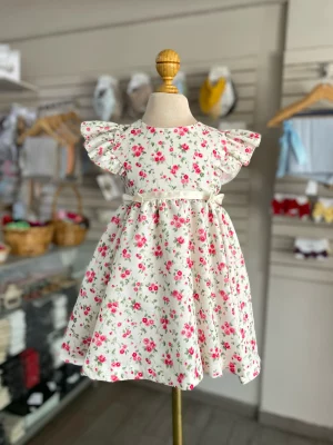 34132. Vestido de flores rositas